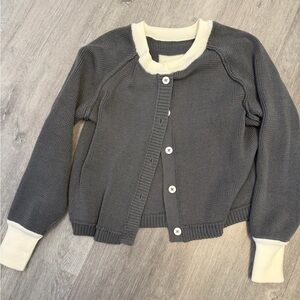 Gray and Cream Cardigan